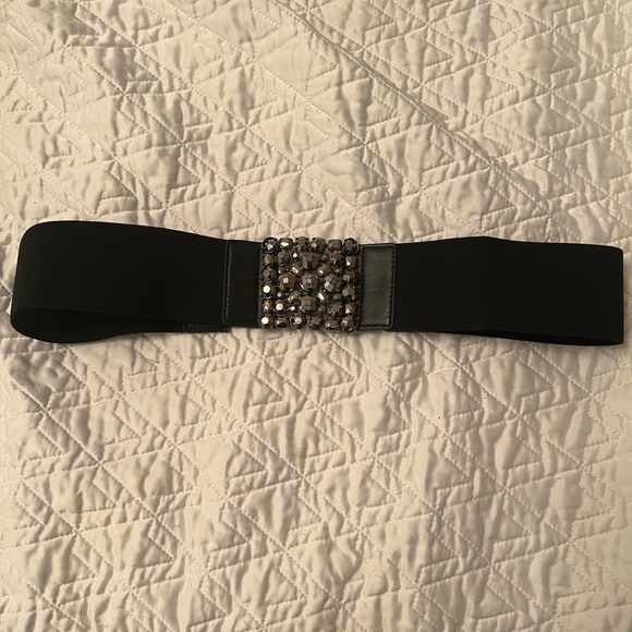 BCBG Max Azria gun metal rhinestone waist belt - Picture 1 of 5